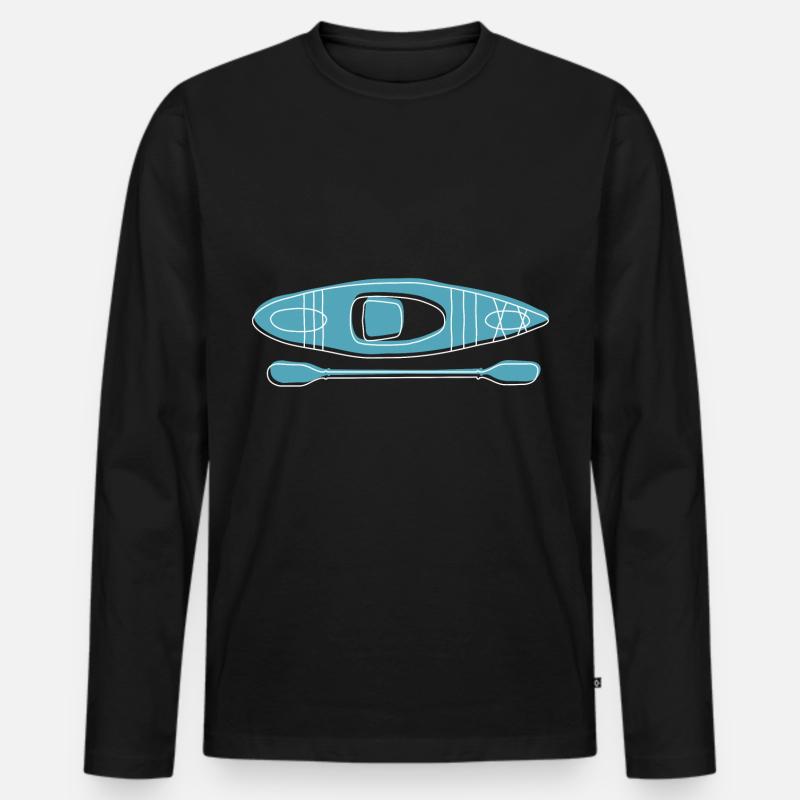 Kayak - Männer Premium Bio Langarmshirt - Schwarz