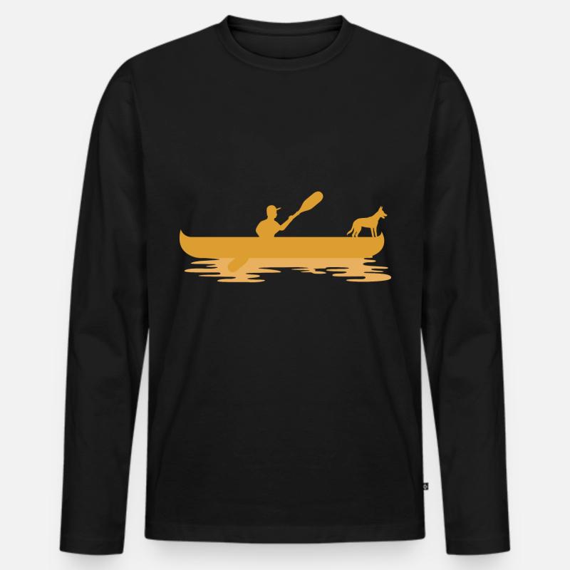 Kanu - Männer Premium Bio Langarmshirt - Schwarz