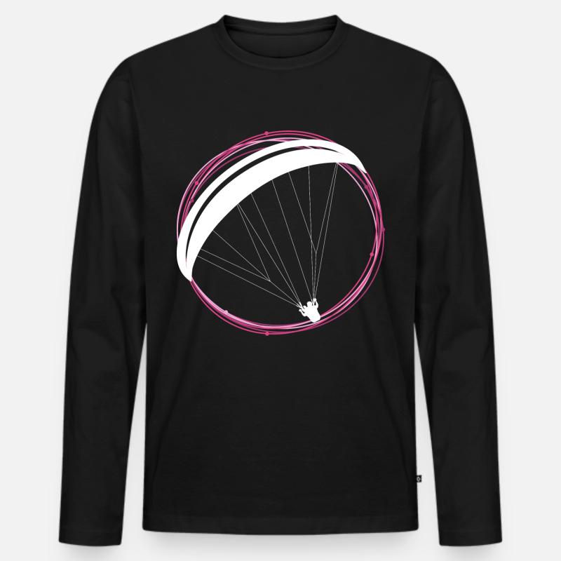 Paragliding Gleitschirm - Männer Premium Bio Langarmshirt - Schwarz