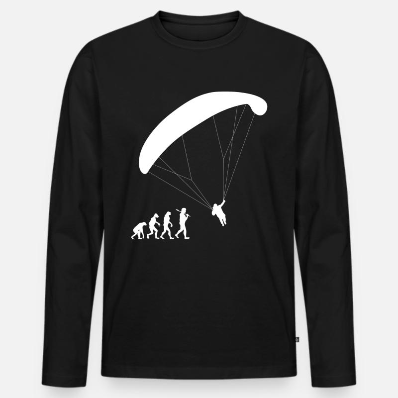 Paragliding Evolution Gleitschirm Geschenk fliegen - Männer Premium Bio Langarmshirt - Schwarz