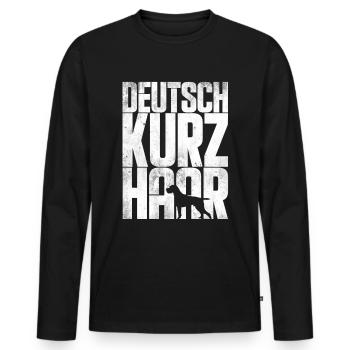 Deutsch Kurzhaar Jagd Hund Kurz Haar Geschenk - Männer Premium Bio Langarmshirt - Schwarz - Vorne - Nico (187cm)
