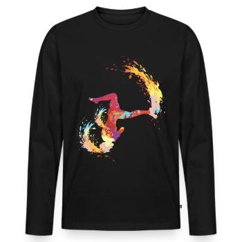 break dancing - Men's Premium Organic Long Sleeve Shirt - black - Front - Nico (187cm)