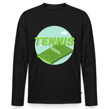 Tennisspieler - Männer Premium Bio Langarmshirt - Schwarz - Vorne - Nico (187cm)