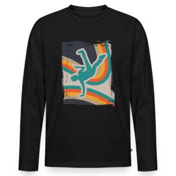 Breakdancing - Men's Premium Organic Long Sleeve Shirt - black - Front - Nico (187cm)