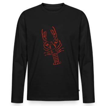 Homard fruits de mer Cuisson Crabe Langoustes - T-shirt manches longues Premium bio Homme - noir - Devant - Nico (187cm)