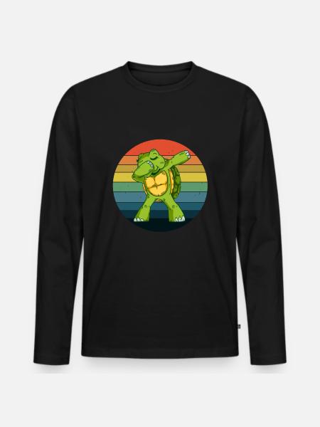 Turtles Sea Creatures Ocean - Men's Premium Organic Long Sleeve Shirt - black