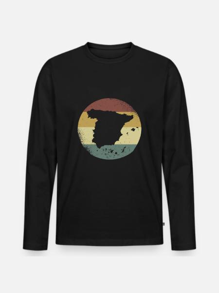 Spain Spanish Gift Idea Spaniards - Men's Premium Organic Long Sleeve Shirt - black