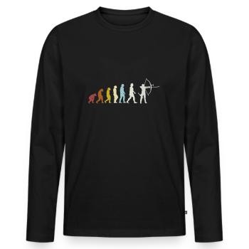 Bogenschießen Bogenschiessen Bogensport - Männer Premium Bio Langarmshirt - Schwarz - Vorne - Nico (187cm)