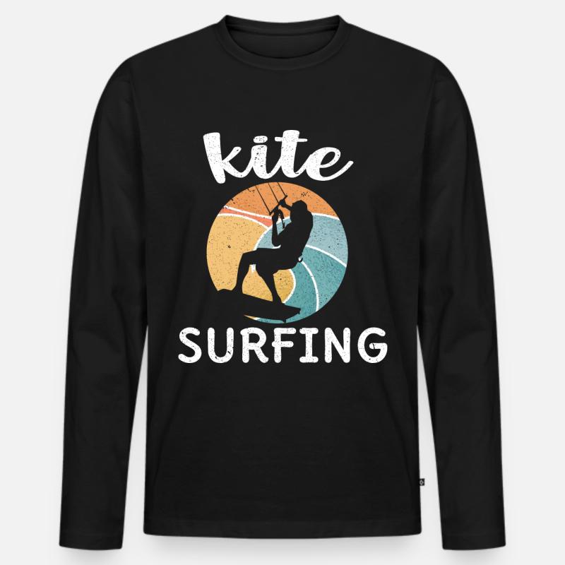 Kitesurfen Kiteboarding Kite Kiten - Männer Premium Bio Langarmshirt - Schwarz