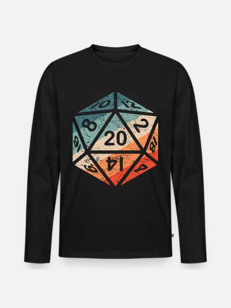 Terningebrætspil Dragon Gamer Gave RPG D20 - Premium økologisk langærmet T-shirt til mænd - sort