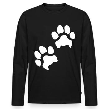 Paw prints dog paws paws dogs - Men's Premium Organic Long Sleeve Shirt - black - Front - Nico (187cm)