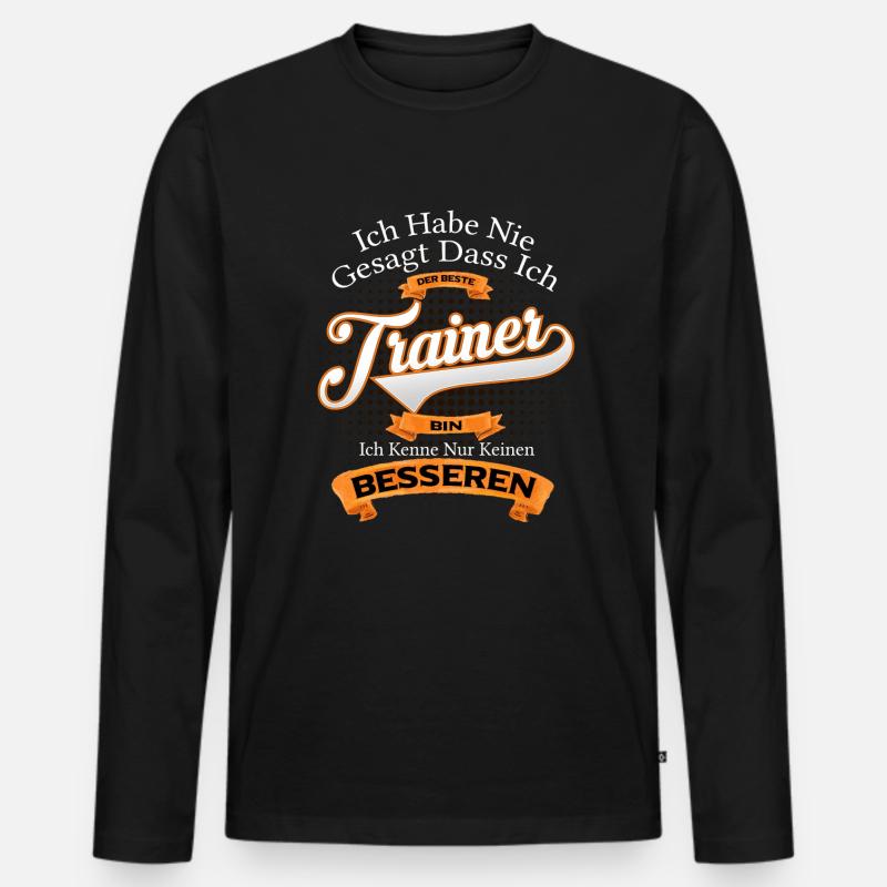 Trainer - Männer Premium Bio Langarmshirt - Schwarz