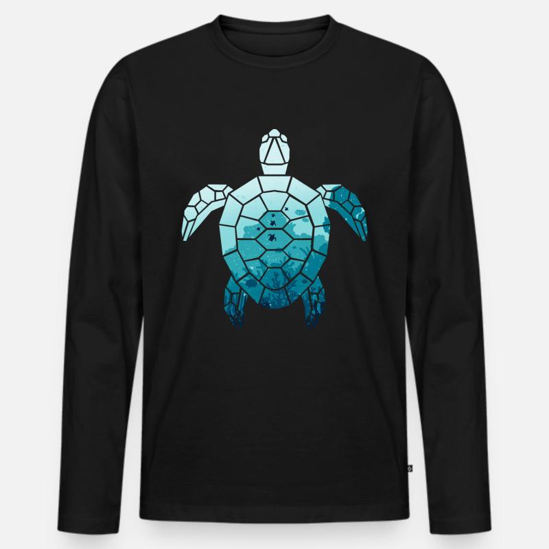 Schildkröte - Männer Premium Bio Langarmshirt - Schwarz