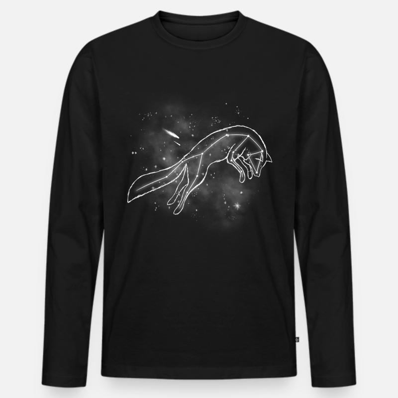 Fuchs - Männer Premium Bio Langarmshirt - Schwarz
