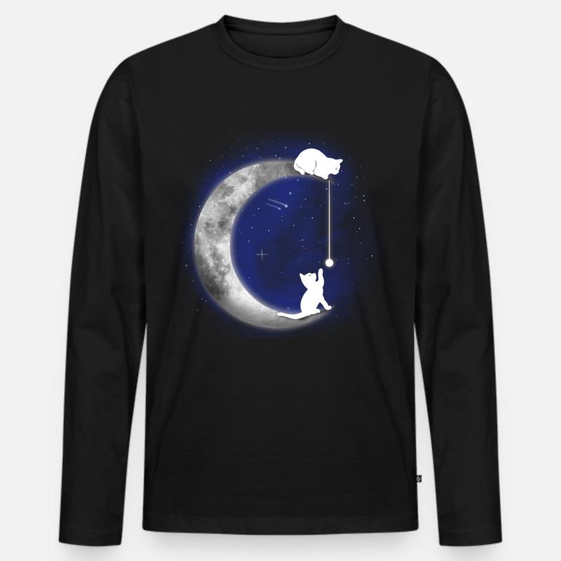 Katze - Männer Premium Bio Langarmshirt - Schwarz