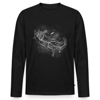 Katze - Männer Premium Bio Langarmshirt - Schwarz - Vorne - Nico (187cm)