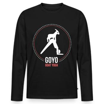 Goat Yoga - Yoga with pointing, goat yoga, goat - Men's Premium Organic Long Sleeve Shirt - black - Front - Nico (187cm)