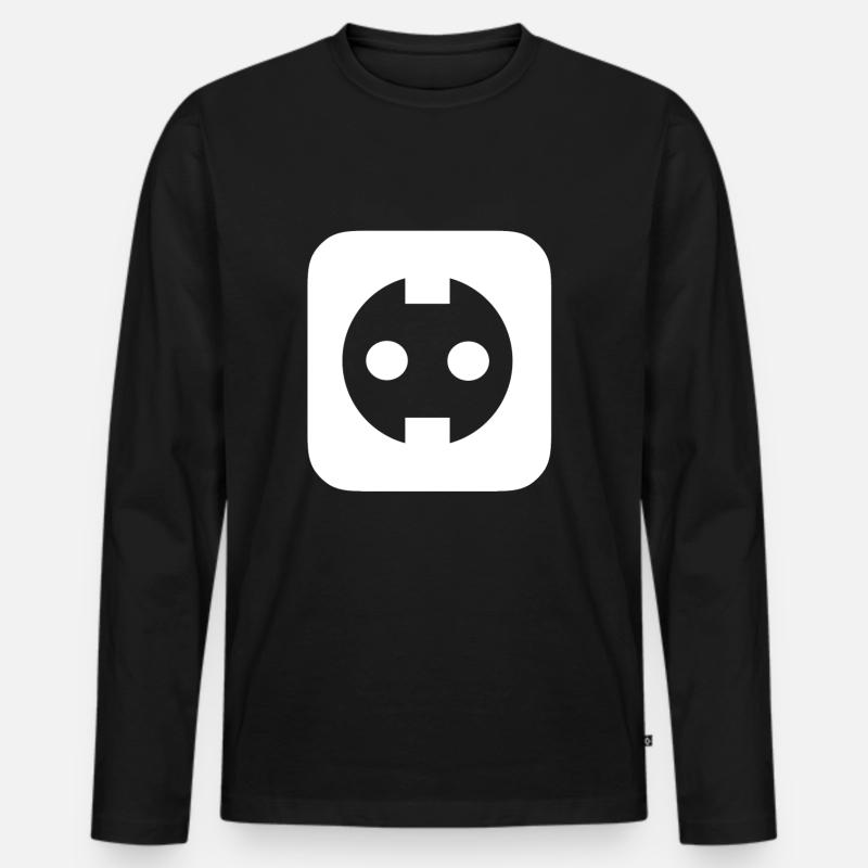 Steckdose - Männer Premium Bio Langarmshirt - Schwarz
