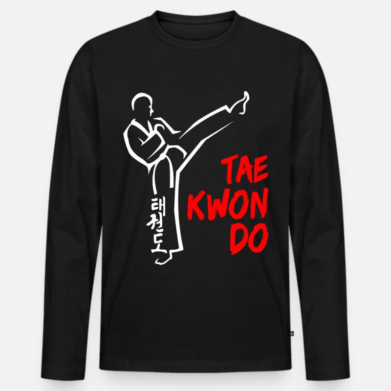Taekwondo - Männer Premium Bio Langarmshirt - Schwarz