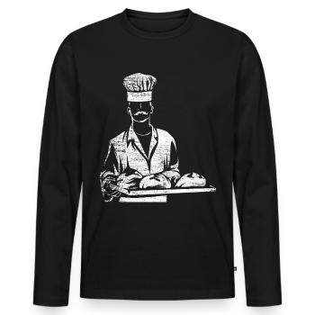 Bäcker Backen - Männer Premium Bio Langarmshirt - Schwarz - Vorne - Nico (187cm)