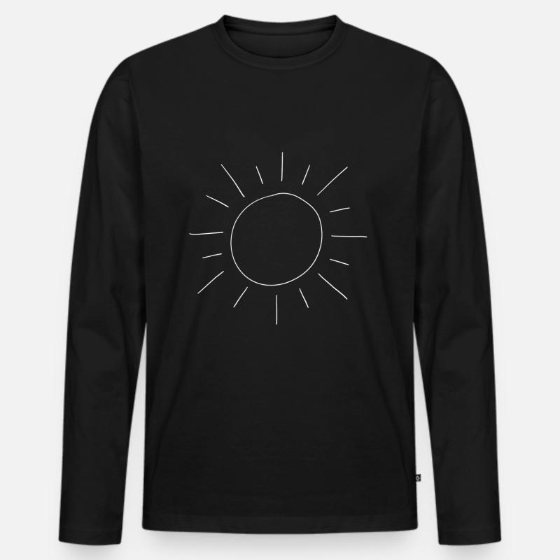 Sonne Lineart Symbol - Männer Premium Bio Langarmshirt - Schwarz