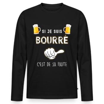 Biere, wenn ich betrunken bin, Dad Humor, Onkel. - Männer Premium Bio Langarmshirt - Schwarz - Vorne - Nico (187cm)