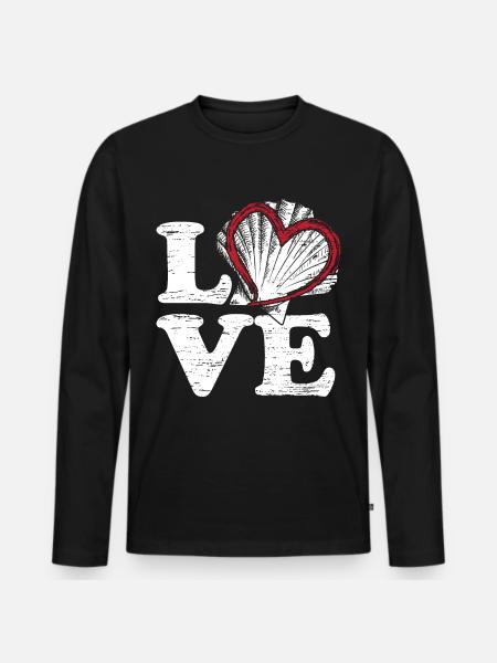 I love mussels - Men's Premium Organic Long Sleeve Shirt - black