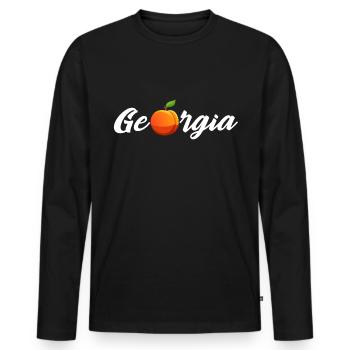 Georgia Peach State - T-shirt manches longues Premium bio Homme - noir - Devant - Nico (187cm)