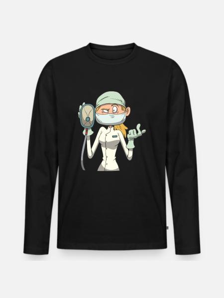 Nurse anesthesia mask - Men's Premium Organic Long Sleeve Shirt - black