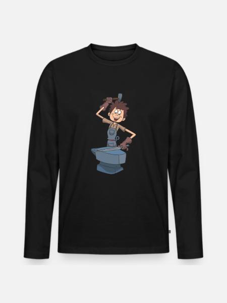 Blacksmith anvil hammer - Men's Premium Organic Long Sleeve Shirt - black