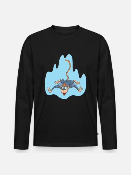 Wingsuit Flying Monkey Monkey - Men's Premium Organic Long Sleeve Shirt - black