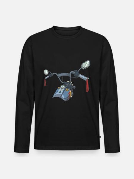 Motorcycle handlebar - Men's Premium Organic Long Sleeve Shirt - black