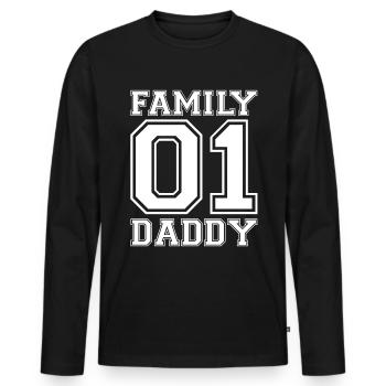 Family Daddy Number One - Men's Premium Organic Long Sleeve Shirt - black - Front - Nico (187cm)