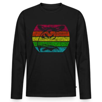 Monkey Bad Face Vintage Retro - Men's Premium Organic Long Sleeve Shirt - black - Front - Nico (187cm)