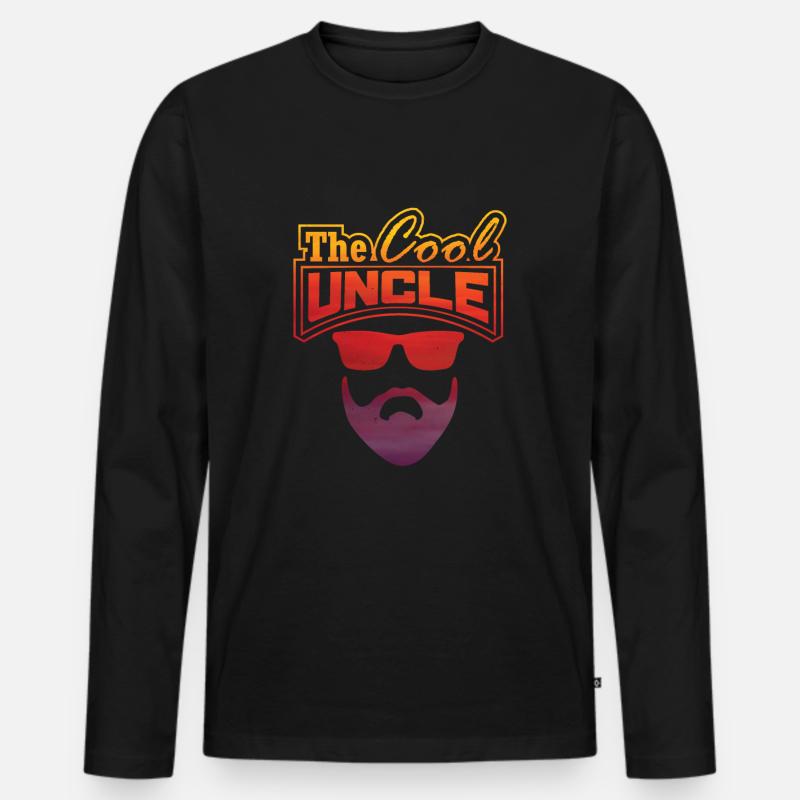 Der coole Onkel! - Männer Premium Bio Langarmshirt - Schwarz