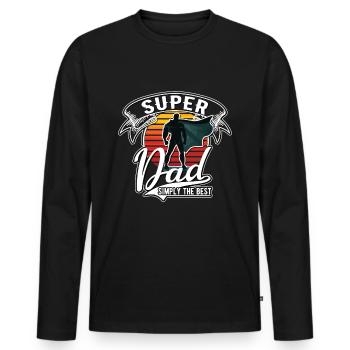 Super Papa - tout simplement le meilleur - T-shirt manches longues Premium bio Homme - noir - Devant - Nico (187cm)