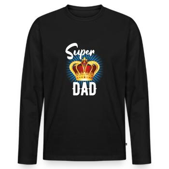 Superpapa ! - T-shirt manches longues Premium bio Homme - noir - Devant - Nico (187cm)
