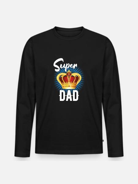 Superpapa! - Männer Premium Bio Langarmshirt - Schwarz