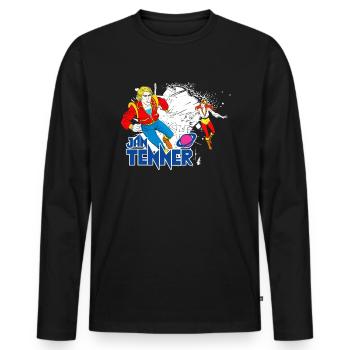 Jan Tenner Und Laura Abenteuer Comic - Männer Premium Bio Langarmshirt - Schwarz - Vorne - Nico (187cm)