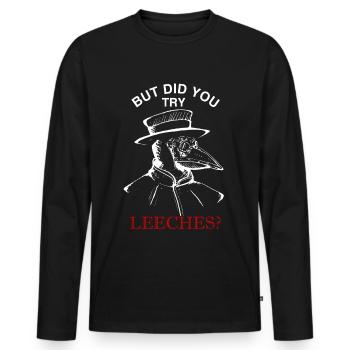 Plague Doctor Plague Doctor Black Dead Leech - Men's Premium Organic Long Sleeve Shirt - black - Front - Nico (187cm)