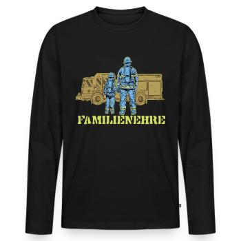 Fire brigade family honor, firefighter son father - Men's Premium Organic Long Sleeve Shirt - black - Front - Nico (187cm)