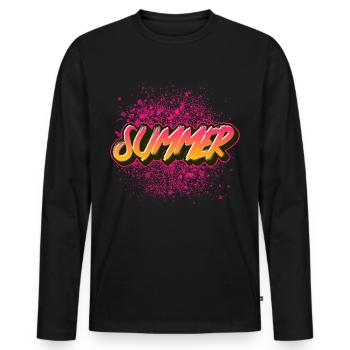 Été d’été - T-shirt manches longues Premium bio Homme - noir - Devant - Nico (187cm)