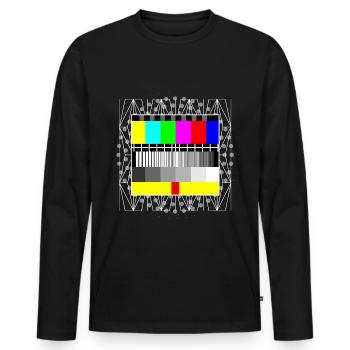 Television set - Men's Premium Organic Long Sleeve Shirt - black - Front - Nico (187cm)