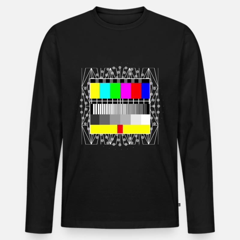 Fernseher - Männer Premium Bio Langarmshirt - Schwarz