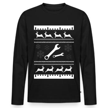 Engineer tool Ugly Christmas profession gift - Men's Premium Organic Long Sleeve Shirt - black - Front - Nico (187cm)