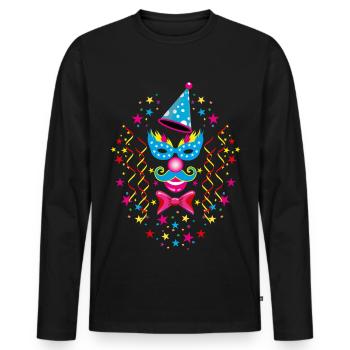 14 Costume de clown carnaval - T-shirt manches longues Premium bio Homme - noir - Devant - Nico (187cm)
