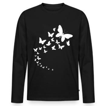 Butterflies fly insect gift beautifully - Men's Premium Organic Long Sleeve Shirt - black - Front - Nico (187cm)