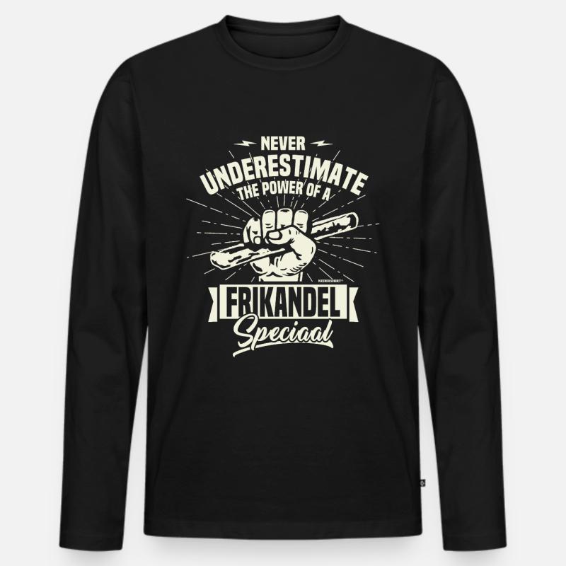 Frikandel Spezial - Männer Premium Bio Langarmshirt - Schwarz