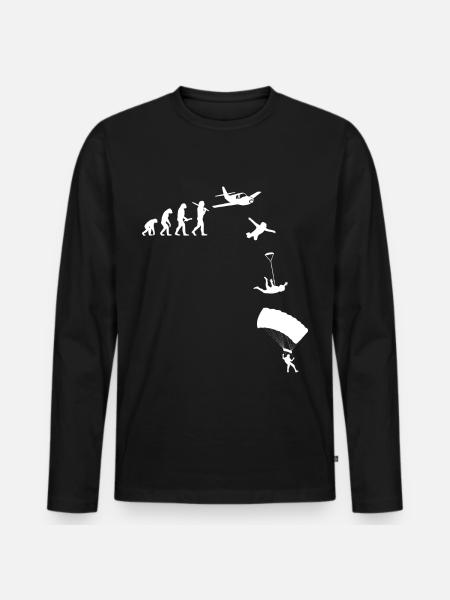 Skydiving, skydive, parachute, shirt - Men's Premium Organic Long Sleeve Shirt - black