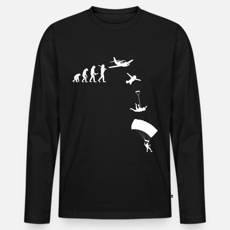 Skydiving, Skyive, Freefly, Fallschirm - Männer Premium Bio Langarmshirt - Schwarz